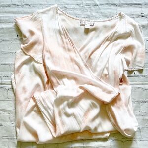 Band of Gypsies White & Pink Maxi Wrap Dress